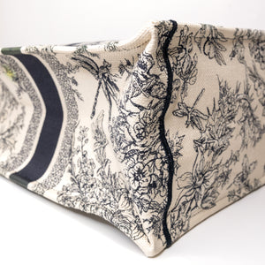 CHRISTIAN DIOR LARGE BOOK TOTE TOILE DE JOUY EMBROIDERY