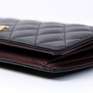 CHANEL LONG WALLET BLACK CAVIAR LEATHER GHW