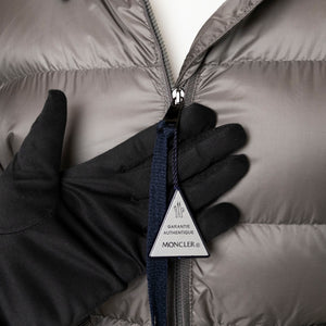MONCLER BANNEC LONG PUFFER JACKET GREY SIZE 1