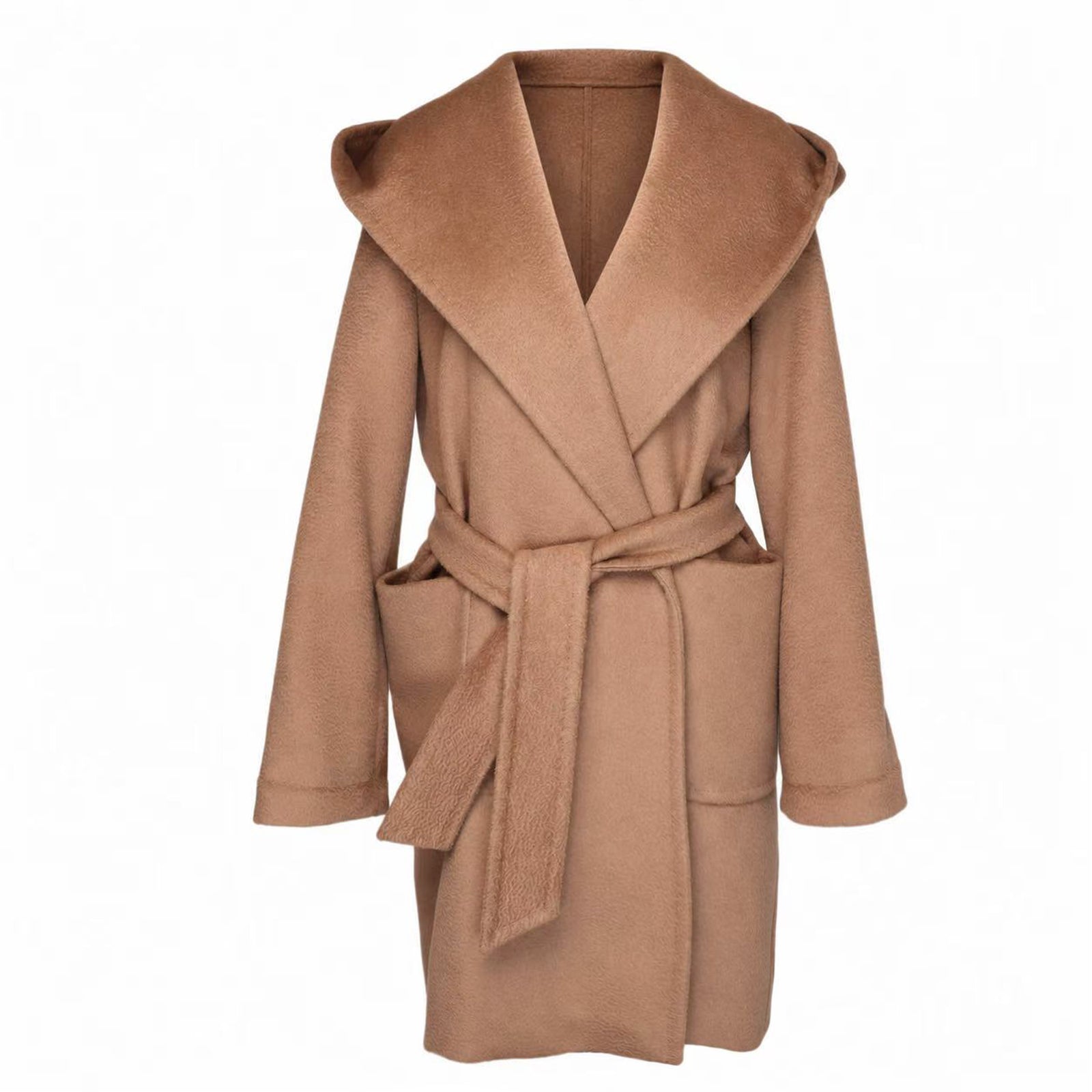 MAX MARA RIALTO ROBE COAT CAMELWOOL CAMEL SIZE 34
