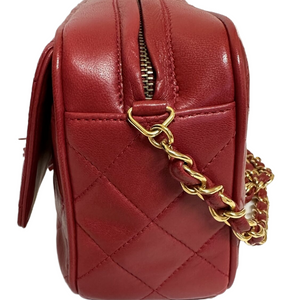 CHANEL VINTAGE CROSSBODY BAG RED GHW