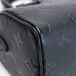 LOUIS VUITTON NANO SPEEDY BLACK MONOGRAM EMPREINTE GHW (MICROCHIP)