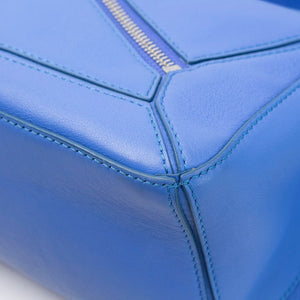 LOEWE MINI PUZZLE BUM BAG BLUE CALFSKIN SHW
