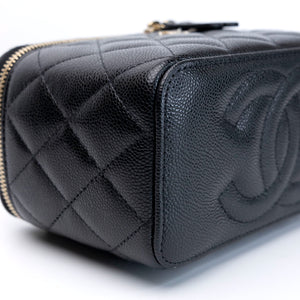 CHANEL LONG VANITY WITH CHAIN CAVIAR BLACK LGHW
