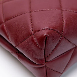CHANEL MINI SHOPPING TOTE DARK BURGUNDY LAMBSKIN GHW (MICROCHIP)