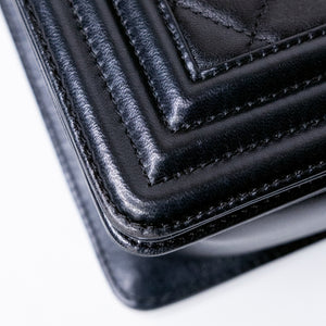 CHANEL LE BOY MEDIUM LAMB SKIN BLACK GHW