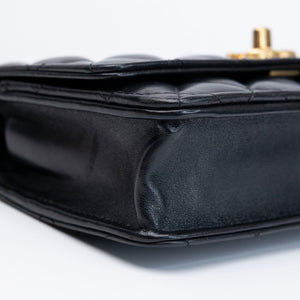 CHANEL 22K GOLD PILLAR WALLET ON CHAIN BLACK LAMBSKIN GHW