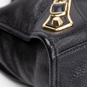 BALENCIAGA METALLIC EDG CITY S BAG BLACK GHW