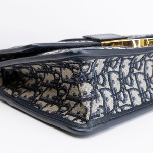 CHRISTIAN DIOR 30 MONTAIGNE BAG BLUE OBLIQUE JACQUARD GHW