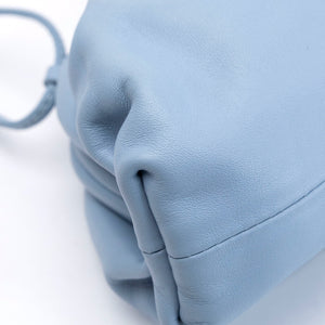 BOTTEGA VENETA MINI POUCH CALFSKIN BLUE GHW