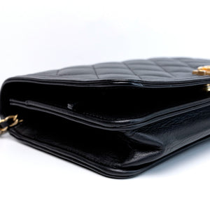 CHANEL BOY WOC WALLET ON CHAIN BLACK LAMBSKIN LEATHER GHW
