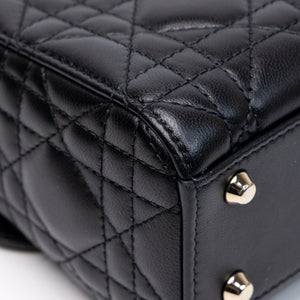 CHRISTIAN DIOR MINI LADY DIOR LAMBSKIN BLACK GHW