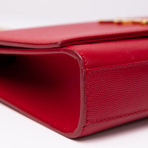 SAINT LAURENT KATE BAG MEDIUM RED CALFSKIN LEATHER GHW
