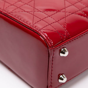 CHRISTAIN DIOR MINI LADY DIOR PATENT RED SHW