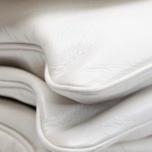 BALENCIAGA SOFT FLAP BAG WHITE CALFSKIN LEATHER SHW