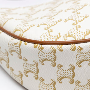 CELINE AVA BAG TRIOMPHE CANVAS/ CALFSKIN WHITE/ BROWN GHW