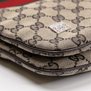 GUCCI GG SHERRY LINE HOBO BAG BEIGE GG SUPREME CANVAS SHW