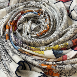 HERMES RETOUR A LA NATURE SHAWL 140*140CM