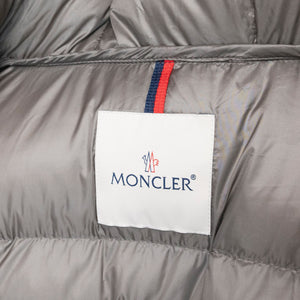 MONCLER BANNEC LONG PUFFER JACKET GREY SIZE 1