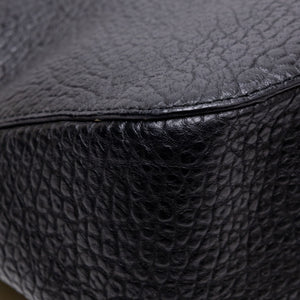BURBERRY SMALL LEDBURY HOBO SATCHEL BLACK GRAINED CALFSKIN LEATHER GHW