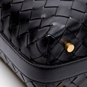 BOTTEGA VENERA MINI WALLACE SHOULDER BAG CALFSKIN BLACK GHW