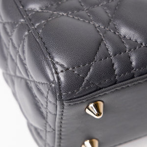 CHRISTIAN DIOR MY ABC DIOR SMALL LADY DIOR LAMBSKIN DARK GREY GHW