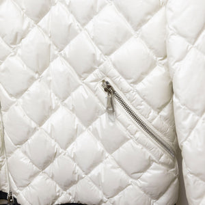 MONCLER WOMEN'S CREAM QUILTED JACKET WHITE SIZE 1