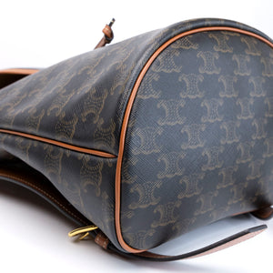 CELINE MEDIUM BACKPACK FOLCO IN TOILE TRIOMPHE CANVAS / CALFSKIN GHW