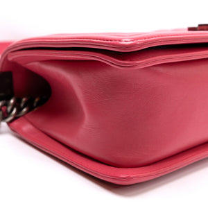 CHANEL MEDIUM LEBOY PINK CALFSKIN LEATHER MULTICOLORED HARDWARE