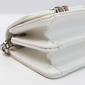 CHANEL CC MINI BAG WHITE CALFSKIN SHW