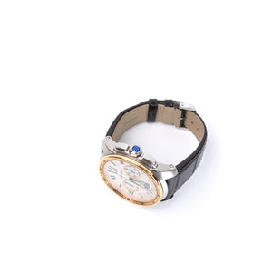 CARTIER CALIBRE DE CARTIER 42MM CHRONOGRAPH STAINLESS STEEL WATCH 18K ROSE GOLD