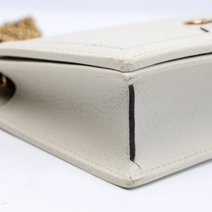 GUCCI DIANA MINI BAG WITH BAMBOO WHITE LEATHER GHW