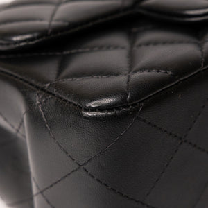 CHANEL MINI SQUARE FLAP BAG LAMBSKIN SO BLACK (MICROCHIP)