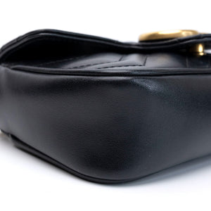 GUCCI GG MARMONT SUPER MINI BLACK GHW
