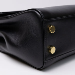 SAINT LAURENT SAC MOUJIK TOP HANDLE BLACK GRAINED LEATHER GHW