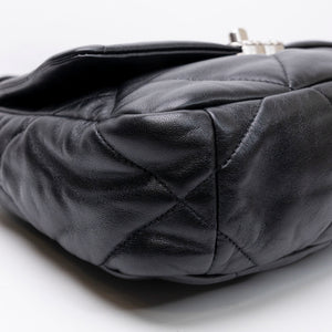 CHANEL SMALL 19 BAG LAMBSKIN BLACK MULTICOLOUR HARDWARE (MICROCHIP)