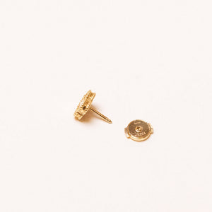 VAN CLEEF & ARPELS 18K YELLOW GOLD MOTHER OF PEARL SWEET ALHAMBRA EARRINGS