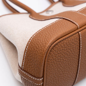 HERMES NEO GARDEN PARTY 23 NEGONDA / CANVAS ECRU / BEIGE / GOLD SHW STAMP G