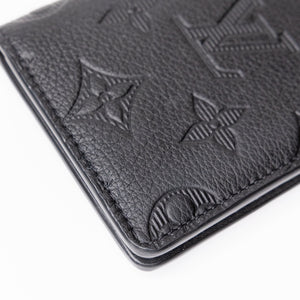 LOUIS VUITTON POCKET ORGANIZER MONOGRAM SHADOW BLACK LEATHER