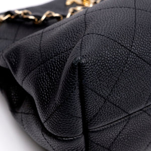 CHANEL SMALL CITY WALK HOBO BLACK CAVIAR QUILTED LEATHER GHW