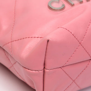CHANEL MINI 22 BAG SHINY CALFSKIN PINK SHW (MICROCHIP)