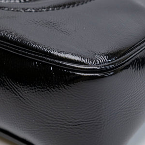 GUCCI SOHO DISCO CAMERA BAG PATENT LEATHER BLACK LGHW