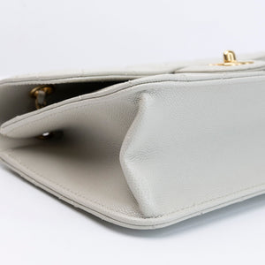 CHANEL 25B CC MINI FLAP BAG PALE SAGE GREEN CAVIAR LEATHER GHW (MICROCHIP)