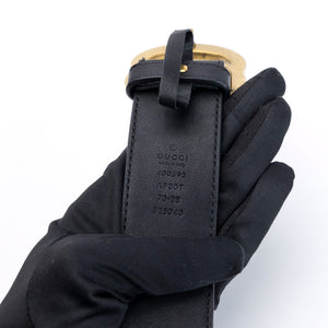 GUCCI GG MARMONT BLACK LEATHER BELT GHW 70 CM