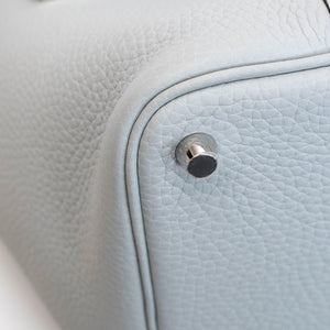 HERMES PICOTIN LOCK 18 CLEMENCE BLUE PALE STAMP W