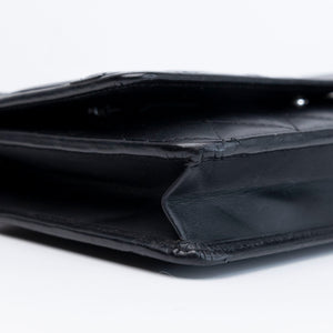 CHANEL CAMBON WALLET ON CHAIN BLACK CALFSKIN SHW