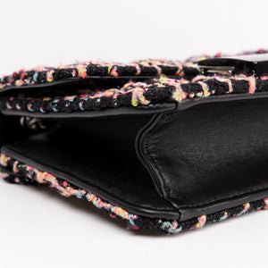 CHANEL TWEED BEAUTY LOCK FLAP BAG MUTICOLOURED BLACK SHW