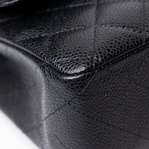 CHANEL CLASSIC FLAP MEDIUM BLACK CAVIAR LEATHER SHW