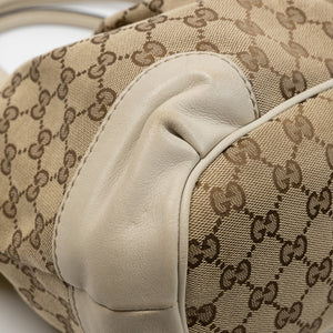 GUCCI GG CANVAS SUKEY OFF-WHITE TOP HANDLE BAG GHW