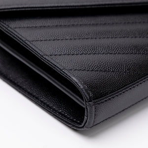 SAINT LAURENT ENVELOPE CHAIN WALLET CALFSKIN BLACK GHW
